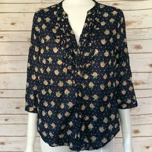 LC Floral blouse with ruffle detail